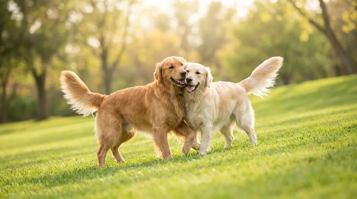 Cão socializado e feliz